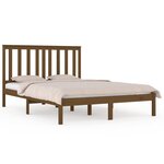 vidaXL Cadre de lit Marron miel Bois de pin massif 200x200 cm