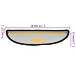 vidaXL Tapis d'escalier 15 Pièces noir 56x17x3 cm