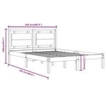 vidaXL Cadre de lit Marron miel Bois massif 200x200 cm