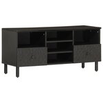 vidaXL Meuble TV noir 100x33x46 cm bois massif de manguier