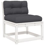vidaXL Canapé de jardin avec coussins blanc bois de pin solide
