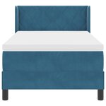 Lit Box Spring vidaXL avec Matelas Bleu Foncé 100x200 cm Velours