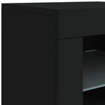 vidaXL Buffet avec lumières LED noir 283x37x67 cm