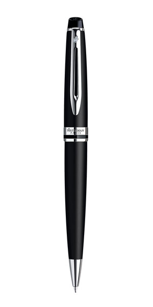 Waterman expert stylo bille  laque noire mate  recharge bleue pointe moyenne  coffret cadeau