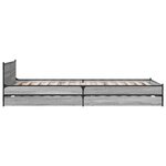 vidaXL Cadre de lit avec tiroirs sans matelas sonoma gris 100x200 cm