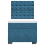 vidaXL Sommier à lattes de lit avec matelas bleu 90x190 cm velours