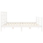 vidaXL Cadre de lit avec tête de lit blanc 200x200 cm bois massif