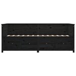 vidaXL Lit de jour sans matelas noir 75x190 cm bois de pin massif