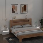 vidaXL Tables de chevet 2 Pièces avec LED Blanc 60x35x40 cm