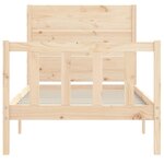 vidaXL Cadre de lit et tête de lit 100x200 cm bois massif