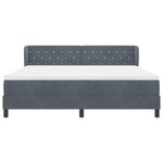 Lit Box Spring vidaXL avec Matelas Gris Foncé 180x200 cm Velours