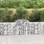 vidaXL Paniers à gabions arqués 11 Pièces 200x30x80/100 cm Fer galvanisé
