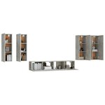 vidaXL Ensemble de meubles TV 6 Pièces Gris béton Bois d'ingénierie