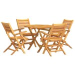 vidaXL Ensemble à manger de jardin 5 Pièces Bois de teck massif