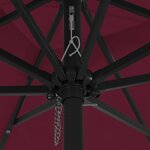 Parasol de jardin carré vidaXL avec LED 295x245 cm Bordeaux