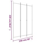 vidaXL Cloison de séparation 3 panneaux Blanc 150x220 cm Tissu