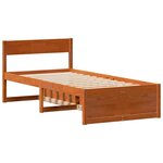 vidaXL Cadre de lit sans matelas cire marron 90x200 cm bois pin massif