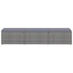 vidaXL Chaises longues de jardin table à thé 3 Pièces Résine tressée Gris