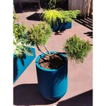 Bac à fleurs rond GRANIT TULIPE - Plastique Ø 50 cm - Bleu