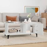 vidaXL Table basse Blanc 90x50x40 cm Bois d'ingénierie