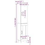 vidaXL Buffet haut Gris béton 34 5x34x180 cm Bois d'ingénierie