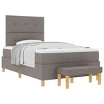 Lit Box Spring vidaXL avec Matelas & Banc Taupe 120x200 cm Tissu