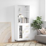 vidaXL Buffet haut Blanc 69 5x34x180 cm Bois d'ingénierie