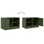 vidaXL Meubles TV 2 Pièces vert olive 67x39x44 cm acier