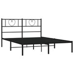 vidaXL Cadre de lit métal sans matelas avec tête de lit noir 120x190cm