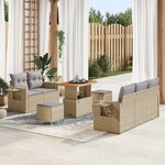 vidaXL Ensemble de Canapés de Jardin de 8 pièces avec Coussins Beige
