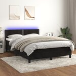 vidaXL Sommier à lattes de lit avec matelas LED Noir 140x190cm Velours