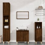 vidaXL Ensemble de meubles de salle de bain 3 Pièces Chêne marron