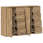 vidaXL Buffets 2 Pièces Chêne Artisan 60x31x84 cm Bois d'ingénierie