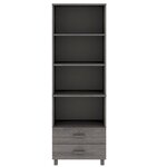 vidaXL Buffet HAMAR Gris clair 60x35x180 cm Bois de pin massif