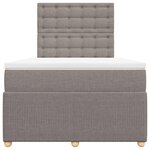 vidaXL Sommier à lattes de lit avec matelas Taupe 120x200 cm Tissu