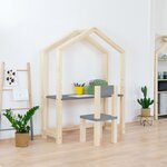 Bureau enfant cabane STOLLY blanc et naturel