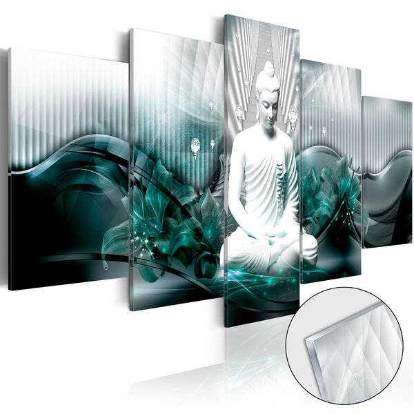 Tableau sur verre acrylique - azure meditation [glass] l x h en cm 100x50