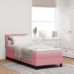 vidaXL Lit à ressort avec matelas et LED Rose 80x200 cm Velours
