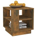 vidaXL Table basse chêne fumé 40x40x43 cm bois d'ingénierie