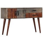 vidaXL Table console Gris 120x35x75 cm Bois de manguier massif brut