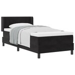 Lit à ressort avec matelas vidaXL Noir 100x200 cm Velours