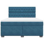 vidaXL Sommier à lattes de lit et matelas bleu 180x200 cm velours