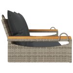 vidaXL Balancelle avec coussins gris 109x62x40 cm résine tressée