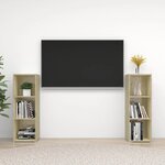 vidaXL Meubles TV 2 Pièces Chêne sonoma 107x35x37 cm Bois d'ingénierie