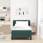 Lit avec sommier et matelas vidaXL Vert foncé 90x190 cm en velours