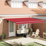 Auvent automatique pliable vidaXL avec LED Rouge 450x300 cm