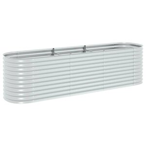 vidaXL Lit surélevé de jardin 320x80x81 cm Acier galvanisé Argenté