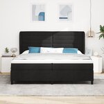 Lit box spring vidaXL avec matelas noir 200x200 cm en tissu