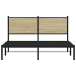 vidaXL Cadre de lit en métal sans matelas chêne sonoma 150x200 cm