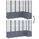 vidaXL Jardinière avec treillis gris 160x120x140 cm PP